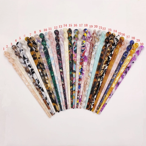 Minimalist Acetate Hair Stick Marble Pattern Tortoiseshell Print Hair Pin For Women Elegant Spiral Twist Hair Styling Tool Jewelry