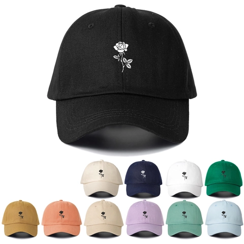 Cappello Da Baseball In Cotone Con Ricamo Rosa Protezione Solare Regolabile Berretto Sportivo Casual Per Uomo Donna