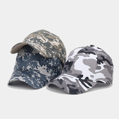Camouflage Baseball Cap Polyester Tactical Military Outdoor Sun Protection Adjustable Curved Brim Hat Unisex