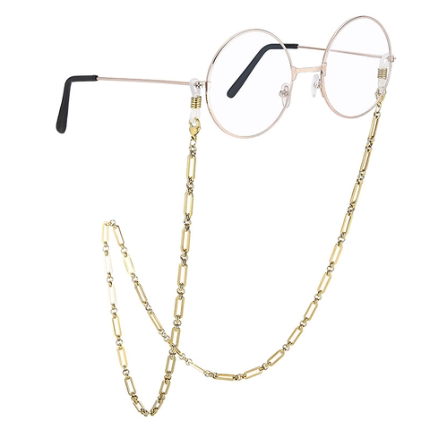 Glasses Chain Titanium Steel Rectangular Paperclip Link Eyeglass Strap Anti Slip Sunglasses Lanyard Fashion Jewelry