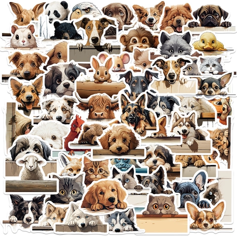Wasserdichte Tier Avatar Aufkleber Süße PVC Katze Hund Panda Decals Für DIY Handyhülle Laptop Scrapbooking Dekoration