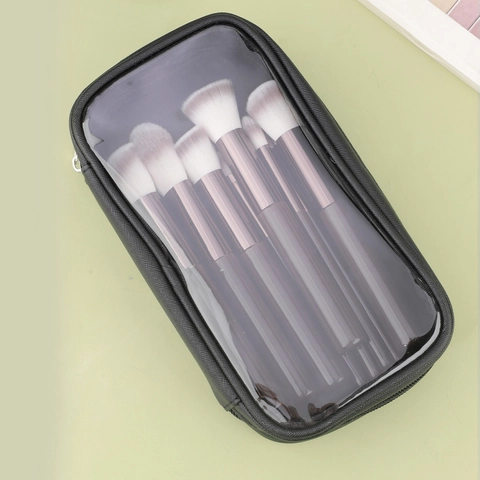 Pennelli Da Trucco Professionali Fibra Sintetica Setole Morbide Manico In Legno Tubo Di Alluminio Ombreggiatura Viso Occhi Con Borsa Di Stoccaggio