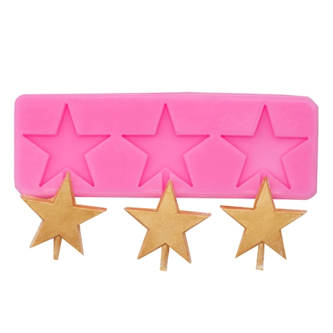 Star Silicone Mold Pentagram Shape Multi Cavity For Chocolate Fondant Cake Topper Decoration DIY Baking Sugarcraft Tool