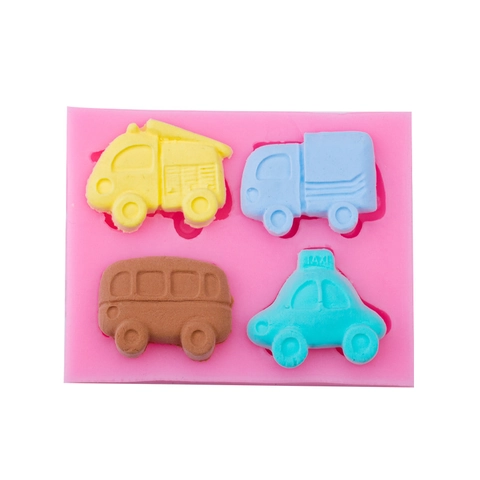 Moule Silicone Voiture Dessin Animé Fondant Chocolat Décoration Gâteau Outils Cuisson Savon Argile