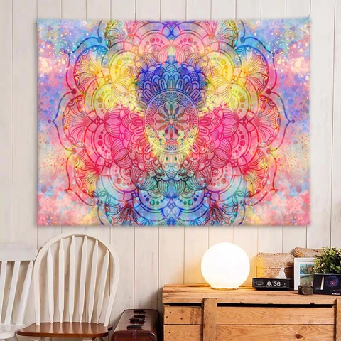 Mandala Tapisserie Wandbehang Böhmisch Polyester Dekorativ Hintergrund Für Schlafzimmer Wohnzimmer Yoga Meditation Chakra
