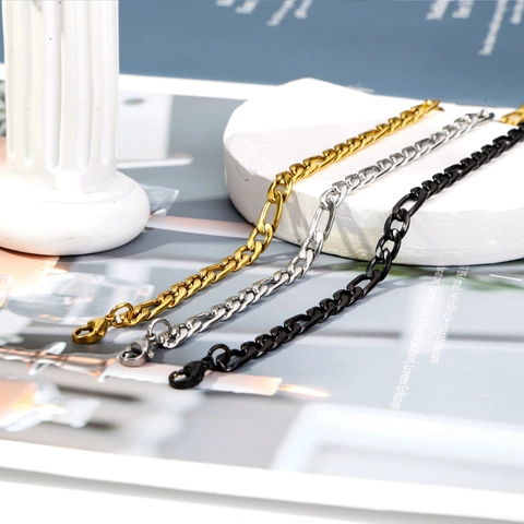 Classic Figaro Chain Bracelet Stainless Steel Link Jewelry For Men Women Lobster Clasp Fashion Punk Accessories