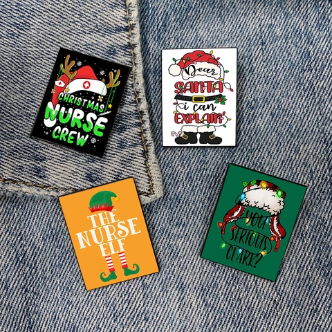 Weihnachts Krankenschwester Emaille Brosche Legierung Medizinische Thema Feiertag Abzeichen Für Rucksack Kleidung Geschenk