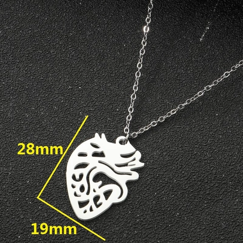 Collar Con Colgante De Corazón Anatómico Acero Inoxidable Corazón Hueco Joyería Hip Hop Para Mujeres Hombres Regalo San Valentín