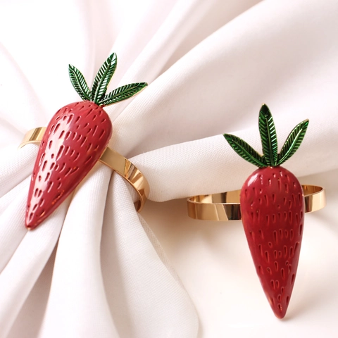 Portatovaglioli in Lega di Zinco Metallo Oro Carota Dipinta di Rosso per Ringraziamento Pasqua Decorazione Tavola Banchetto