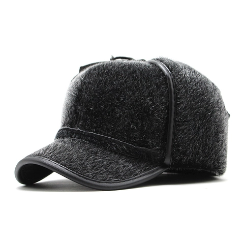 Cappello Trapper Invernale Da Uomo Con Paraorecchie Pelliccia Sintetica Caldo Berretto Con Visiera Antivento