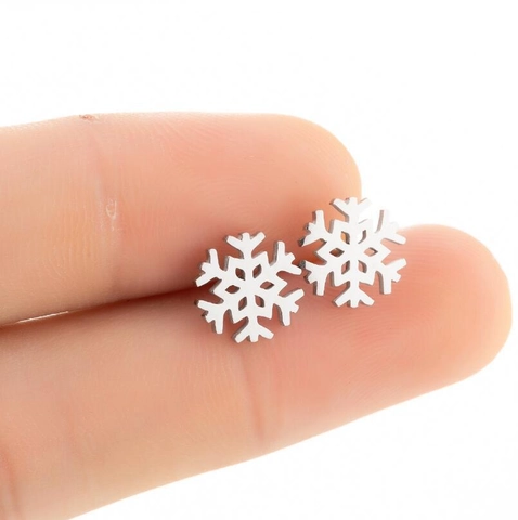 Pendientes De Boton Minimalistas De Acero Inoxidable Copo De Nieve Loto Tulipan Arbol De La Vida Flor Joyas Mujer