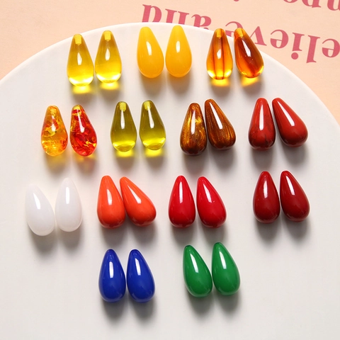 Vintage Resin Teardrop Beads Colorful Stereoscopic Waterdrop Pendants DIY Jewelry Making Crafts Material