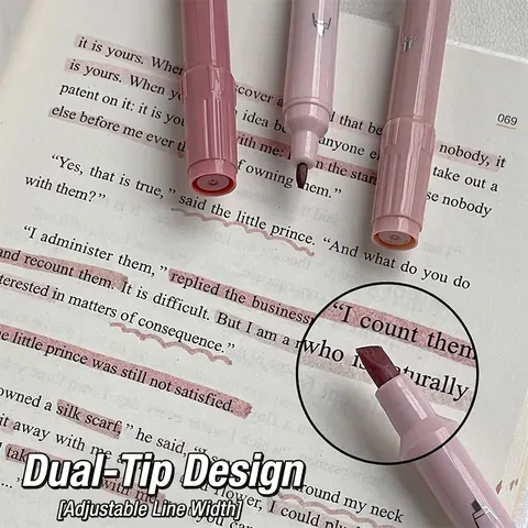 Aesthetic Dual Tip Highlighter Pens Morandi Gradient Soft Colors For Journaling Plastic Office School Stationery