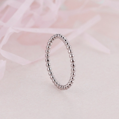 Anillo De Cuentas Minimalista Para Mujer De Acero Inoxidable Chapado En Oro Apilable Geométrico Joyería De Moda