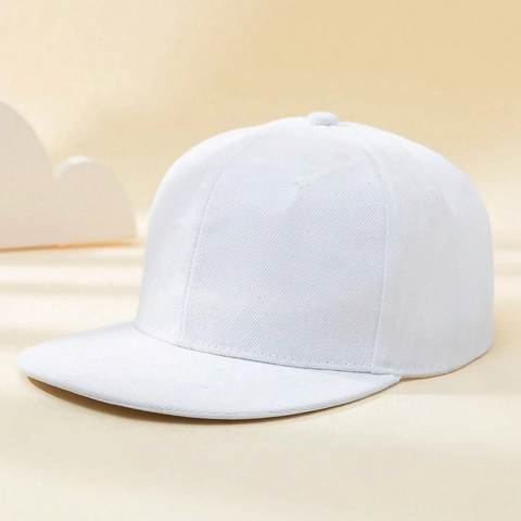 Flat Brim Baseball Cap Polyester Adjustable Solid Color Snapback Hat For Men Women Outdoor Streetwear Casual Sunshade