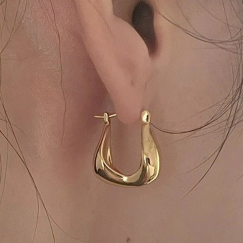 Orecchini In Argento Sterling 925 A Forma Di U Geometrici Irregolari Minimalisti Cerchi Da Donna Stile Di Moda Coreana