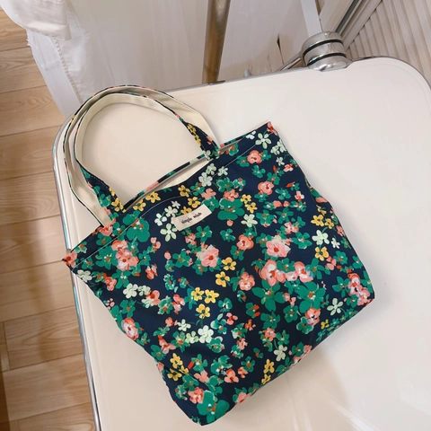 Mini Bolso De Mano De Lona De Algodón Con Flores Retro Bolso De Mano Pequeño Para Mujer Estampado Vintage Bolsa De Almuerzo Bento