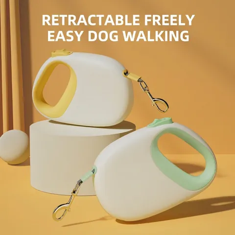 Retractable Dog Leash Automatic Traction Belt Button Controlled Brake Lock Portable For Small Medium Dogs Cats Outdoor ABS PP