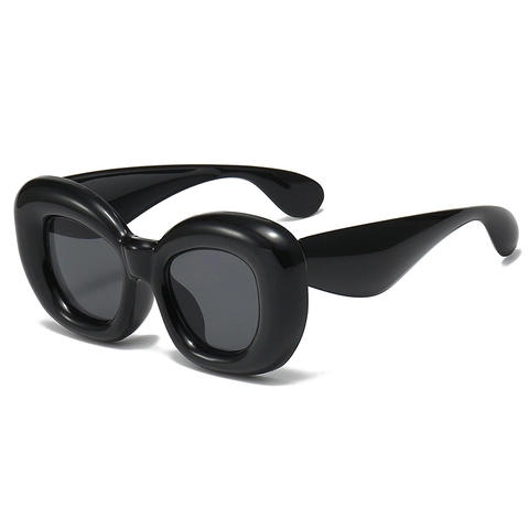 Sunglasses Chunky Thick Frame Plastic Puffy Design UV Protection Trendy Hip Hop Retro Large Eyewear Women Men