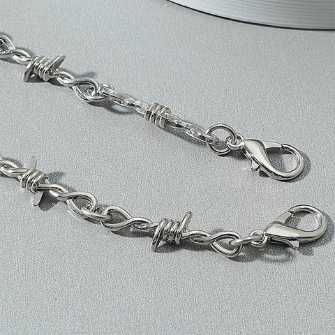Barbed Wire Thorn Necklace And Bracelet Gothic Punk Hip Hop Alloy Jewelry Choker For Men Women Unisex Harajuku