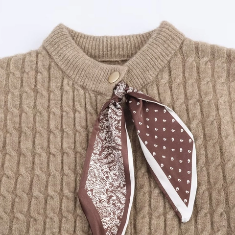 Elegant Women Knit Cape Shawl Sweater And Midi Skirt With Scarf Cable Knit Long Sleeve Solid Texture Autumn Winter