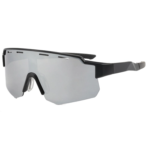 Unisex Outdoor Sports Cycling Sunglasses Lightweight PC TR90 Frame UV400 Protection Windproof Shield Wrap Around Mirror Lens