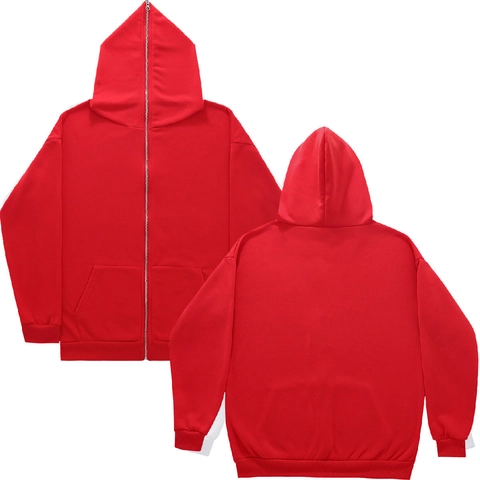 Men Full Zip Hoodie Fleece Lined Solid Color Sweatshirt With Kangaroo Pocket Casual Blank Long Sleeve Jacket