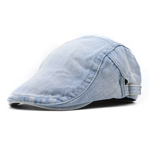 Vintage Gewassen Denim Baret Verstelbare Platte Pet Ivy Newsboy Retro Unisex Ademend Zonnescherm