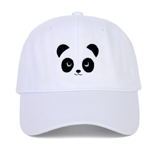 Gorra De Béisbol De Lona De Algodón Bordado De Panda Visera Curva Hebilla De Metal Ajustable Sombrero Vintage Casual Para El Sol
