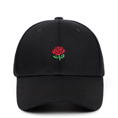 Gorra De Béisbol Con Bordado De Rosa Sarga De Algodón Ajustable Exterior Informal Sombrero Clásico