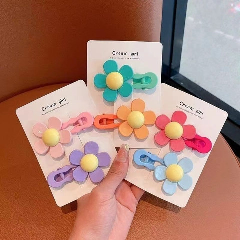 Mollette Per Capelli A Fiore Per Ragazze Opaco Resina Acrilica Carine Mollette Laterali Colorate Accessori Per Capelli Dolci Bambini