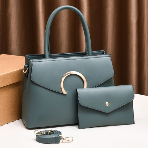 Women Vintage PU Leather Handbag Set Retro Tote Bag With Matching Envelope Pouch Large Capacity Crossbody Shoulder Bag
