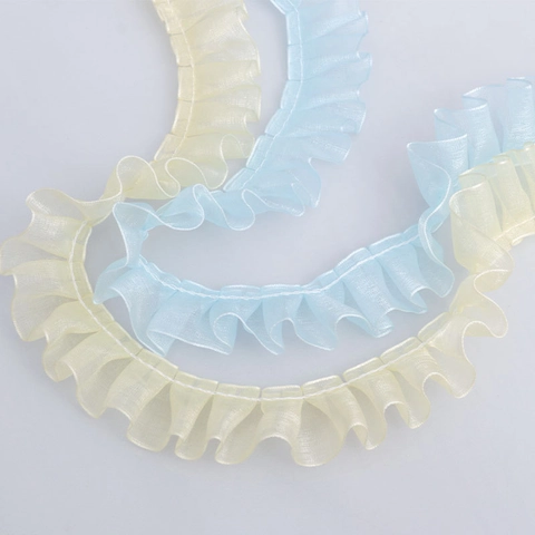 Ruffled Organza Lace Ribbon Pleated Gauze Trim For DIY Sewing Craft Apparel Wedding Dress Decoration Pet Accessory