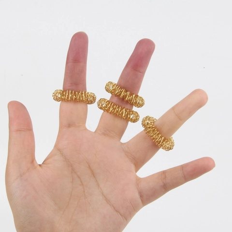 Anello Per Massaggio Agopressione Molla In Metallo Sensoriale Fidget Per Alleviare Lo Stress Rilassamento Terapia Delle Dita Colorato