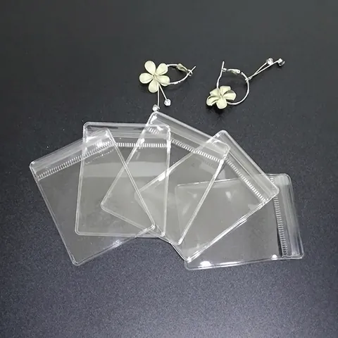 Buste Per Gioielli In PVC Trasparente Sacchetti Di Plastica Spessi Con Chiusura A Zip Per Orecchini Bracciali Organizzatore