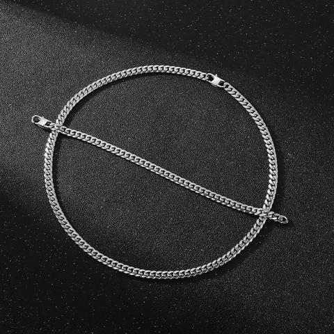 Collana E Bracciale A Catena Cuban Link Da Uomo In Acciaio Inossidabile Hip Hop Gioielli Geometrici Minimalisti
