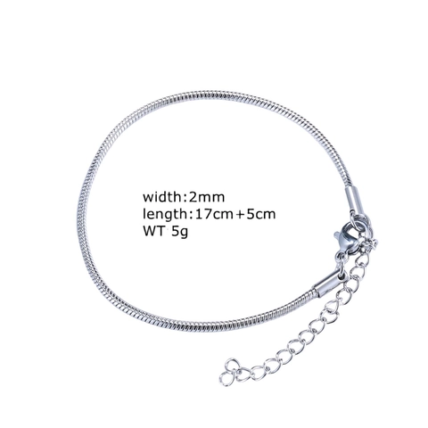 Minimalist Stainless Steel Bracelet Snake Curb Rope Chain For Men Women Adjustable Lobster Clasp Polished Jewelry Gift