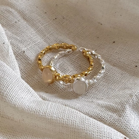 Anello Aperto Regolabile In Argento 925 Con Cristallo Bianco Ovale Gioielli Minimalisti Stile Coreano Per Donna