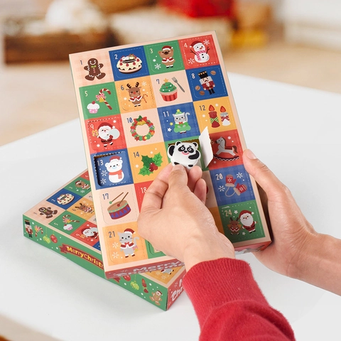Boîte Cadeau Vide Calendrier De L'Avent De Noël Boîte Aveugle Carton Blanc Compte À Rebours Surprises Motif Dessin Animé