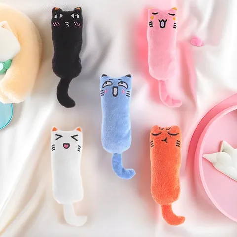 Giocattolo Di Peluche Con Erba Gatta Espressione Divertente Forma Di Pollice Resistente Ai Morsi Carta Frusciante Interattivo Per Gatti
