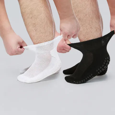 Unisex Non-binding Diabetic Socks With Non-slip Grippers Antibacterial Odor Resistant Loose Top Socks For Swollen Feet