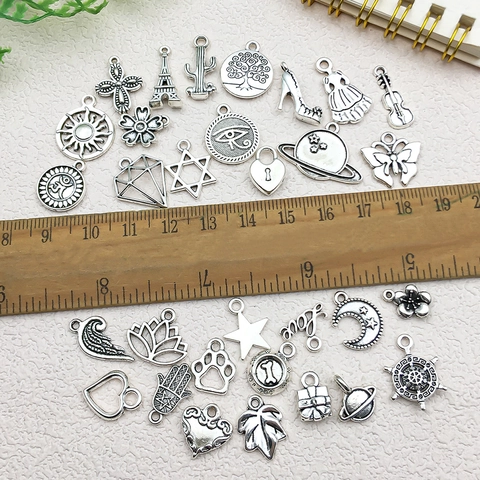 Dijes De Aleación De Plata Antigua Colgantes De Metal Vintage Para Hacer Joyas DIY Pulseras Collares Llaveros Accesorios
