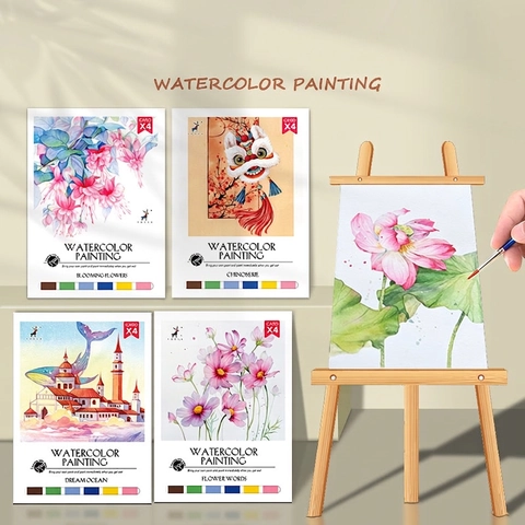 DIY Aquarellmalerei Malset Mit Pigment Und Pinsel Spezialpapier Pädagogisches Kunstspielzeug Für Kinder Erwachsene Stressabbau