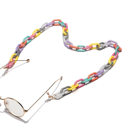 Catenella Occhiali Acrilico Macaron Colorato Antiscivolo Cordino Per Occhiali Da Sole Lettura Decorazione Tendenza