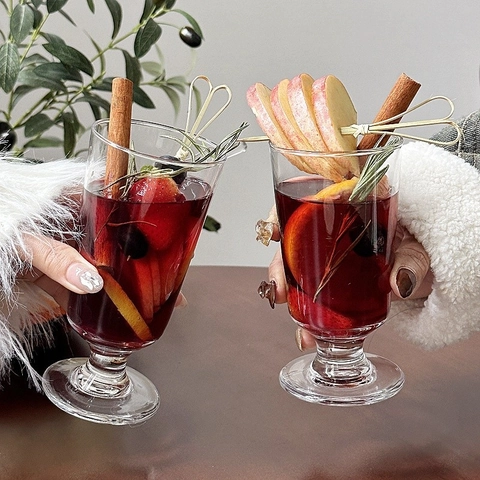 Copa De Vino De Vidrio Transparente Para Vino Caliente Y Cócteles Vaso De Cristal Minimalista Elegante Copas De Tallo