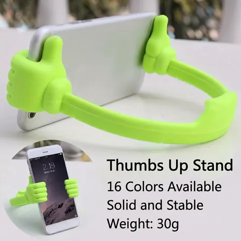 Thumbs Up Shape Phone Holder Portable Flexible Plastic Desktop Tablet Stand For Universal Mobile Devices Office Home Use
