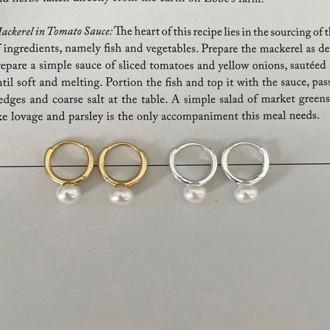 Artificial Pearl Hoop Earrings 925 Sterling Silver Artificial Pearl Drop Dangle Ear Buckle Elegant Minimalist For Women