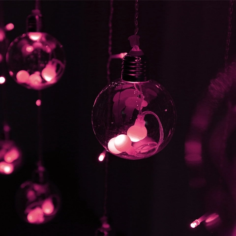 Christmas LED Wishing Ball Curtain String Lights Plastic Multiple Modes Festive Indoor Window Decor Romantic Fairy Lamp
