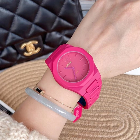 Reloj De Cuarzo Para Mujer Color Caramelo Caja Octogonal Correa De Silicona Impermeable Moda Informal