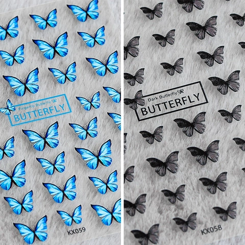 Pegatinas Para Uñas De Mariposa Adhesivas Ultra Delgadas Mate Decoración De Manicura Calcomanías De Mariposa Para Bricolaje